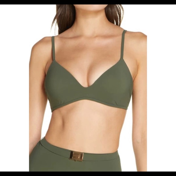 NWOT Tory Burch Solid Triangle T-Belt Bralette Bikini Top - Picture 5 of 12